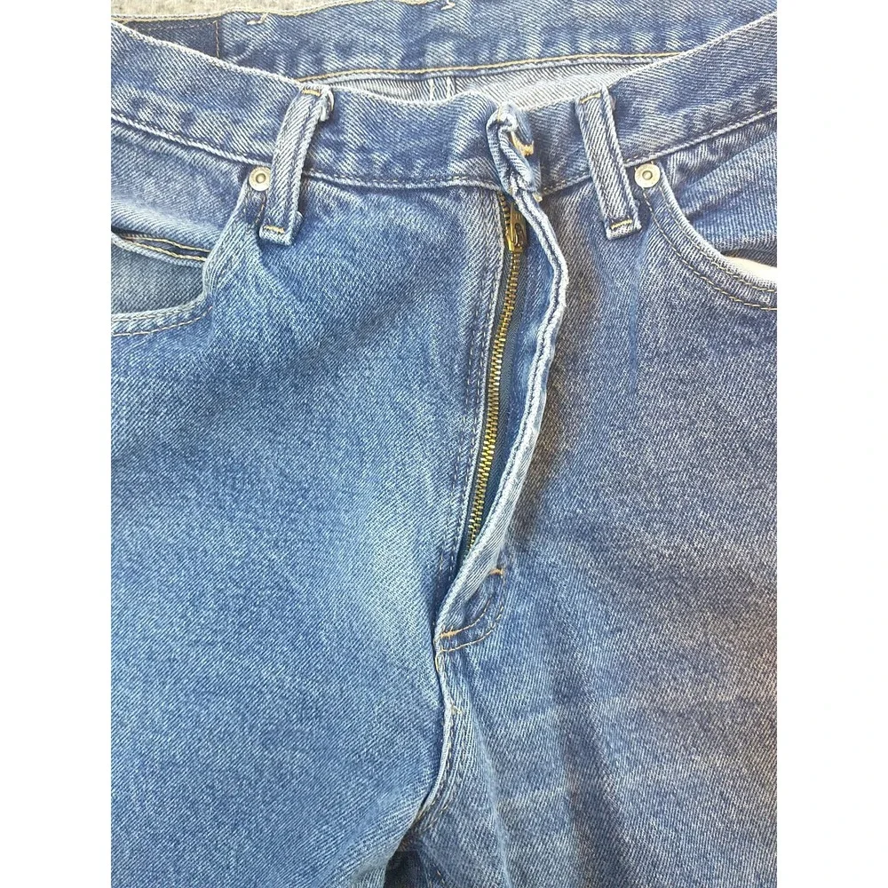 Mens Medium Wash Straight Leg Denim Jeans 100% Cotton 32x31 976T1DR